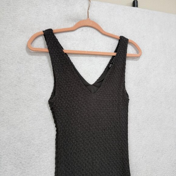 Zara Dress Womens Small Gray Textured Knit Sleeveless V Neck Maxi New Tags - Picture 4 of 12